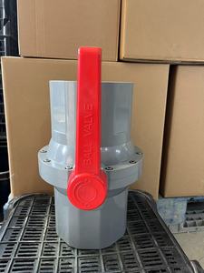 PNTEK 2024 GROSSE GRÖSSE FLANSCH UPVC-KUGEL VENTIL von 5 Zoll bis 8 Zoll ABS oder PP quadratischer roter Griff grauer Körper kunden spezifischer Lieferant - Product Image 3