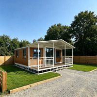 Casa Contenedor Expandible Moderna, Casa Prefabricada Modular de Lujo con Terraza para Jardín o Anexo