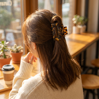 Pinces à cheveux rectangulaires moyennes en acétate, 5,2 cm, pour cheveux épais moyens, vente en gros