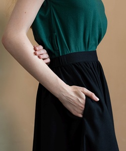 Gonna Midi in Lino CHERRY OEM ODM, Abbigliamento Estivo da Donna Stile A-Line - Product Image 5