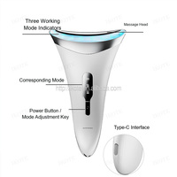 Masseur facial et cervical portable, appareil de soin de la peau électrique, instrument ABS, recharge USB, outil de beauté pour femmes