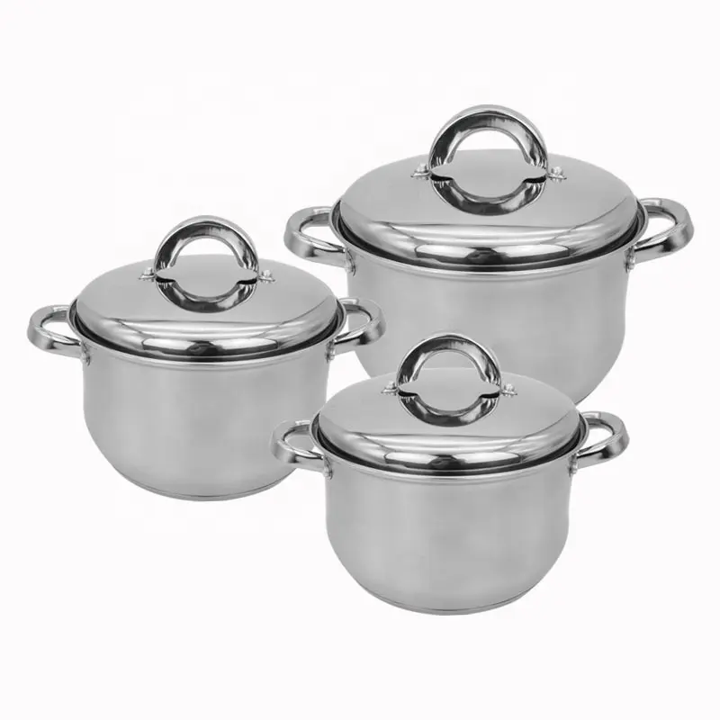 6 Pcs Roestvrijstalen Keuken Braadpan Kookpot Set Pannenset Servies Soeppan Met Deksel Hotpots Saus Pan