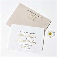 Invitations de mariage personnalisées en feuille d'or |   Cartes de réservation de date estampillées à chaud de luxe pour événements et fêtes