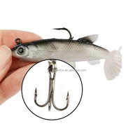 Nouveau plomb tête de gabarit doux nageur 80mm 13g Simulation poisson forme pagaie queue Flexible natation doux pêche leurre