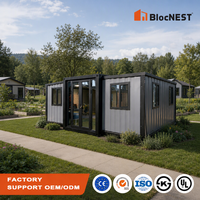 BlocNEST Maison de luxe extensible, bungalow modulaire en acier préfabriqué, villa préfabriquée 2 chambres pour la vie de famille