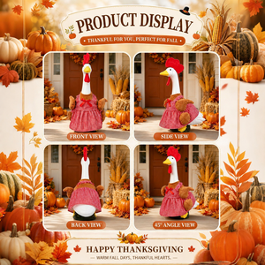 Decorazione stagionale per giardino Pafu Harvest Holiday, ornamento per portico in stile rustico, costume da tacchino per il Ringraziamento, costume da oca da prato da 23 pollici - Product Image 3