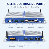 Mini PC double Gigabit LAN avec 6 ports COM, 8 ports USB, 8 ports GPIO, processeur Intel Core i5, ordinateur embarqué sans ventilateur pour kiosque industriel