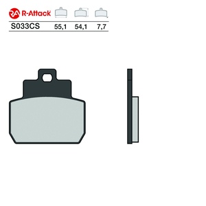 R-Attack S033CS ผ้าเบรกมอเตอร์ไซค์ คาร์บอนเซรามิก ด้านหลัง รุ่น R90 ได้รับการรับรอง - Product Image 1