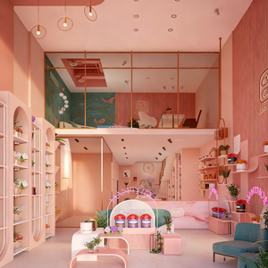 ตู้โชว์ดอกไม้สีชมพูปรับแต่งได้สำหรับย่านที่สร้างสรรค์ทางวัฒนธรรมร้านบูติกในเมืองที่สะดุดตาความลับทางอินเทอร์เน็ต - Product Image 4