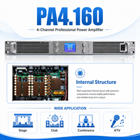 Amplificateur de puissance numérique 4x1600W avec écran LCD, amplificateur audio professionnel 4 canaux pour enceintes PA, caissons de basses et sonorisation de scène