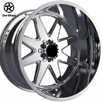 Jantes forgées chromées à rayons en Y fendus DW Modified Performance 18, 20, 22 pouces, 8 trous, à déport profond, compatibles avec les camions lourds