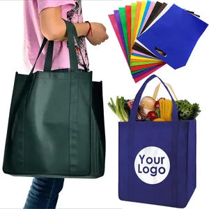 Eco friendly tote bag custom logo Reusable Eco PP Non Woven shopping bags large capacity cute groceries bags