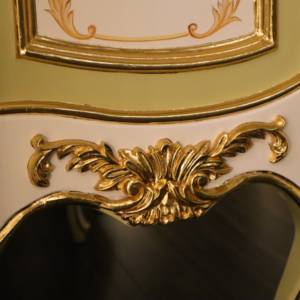 Винтажный ручной росписью двойной шкаф с боковым ящиком с цветочной резьбой, акценты из сусального золота для роскошной спальни, гостиной - Product Image 6