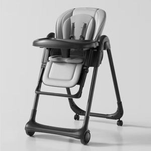 Chaise haute portable moderne 2-en-<span class=keywords><strong>1</strong></span> en plastique pour bébé, chaise haute pour enfants, chaises d'alimentation pliables, hauteur réglable, siège en PU - Product Image 2