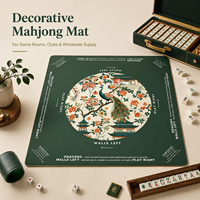 Tapis de table de mahjong carré durable, antidérapant, avec dos en caoutchouc, réduction du bruit, tapis de jeu décoratif pour le mahjong américain à usage domestique