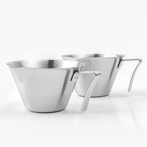 Taza de café expreso de acero inoxidable de 100 ml con boquilla y escala de medición para preparar café - Product Image 5