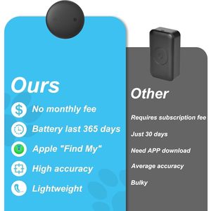 Traceur GPS Vebiso pour chats, mini localisateur intelligent pour animaux de compagnie avec contrôle par application, collier en nylon noir inclus, clochette, compatible iOS - Product Image 4
