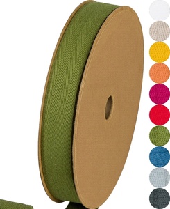 Cinta de sarga de espiga de doble cara 100% algodón de 8 mm, ecológica y orgánica - Product Image 1