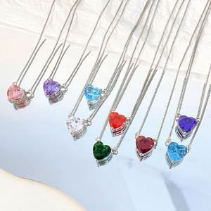 Collar de Plata de Ley 925, colgante delicado de corazón pequeño Cz, Gargantilla de estrella de Color dorado y plateado, cadena de 40 + 5cm - Product Image 1