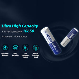 بطارية ليثيوم قابلة لإعادة الشحن XTAR 18650 عالية السعة 4000 مللي أمبير 3.6 فولت طويلة العمر 10 أمبير قوية وآمنة - Product Image 4