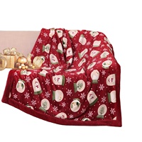 Couverture de Noël rouge, couvertures en peluche double face Sherpa épaisses, couverture chaude et confortable pour couverture de canapé