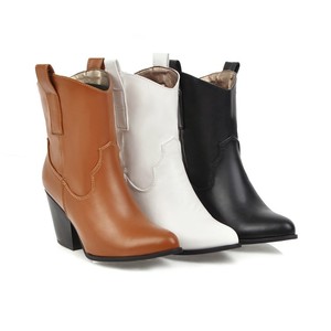 <span class=keywords><strong>Stivali</strong></span> da Cowgirl da cavaliere in pelle bianca di nuovo design di fabbrica NR <span class=keywords><strong>stivali</strong></span> booster con <span class=keywords><strong>tacco</strong></span> alto alla moda - Product Image 6