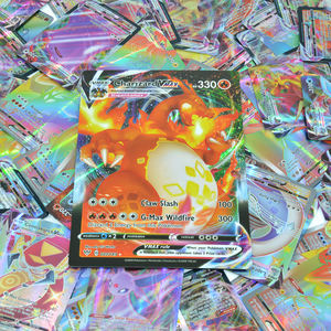 Cartes à collectionner Pokémon surdimensionnées et brillantes Vstar Vmax GX Charizard <span class=keywords><strong>Arceus</strong></span> Pikachu Mewtwo Collection pour enfants Cadeau d'anniversaire de Noël - Product Image 5