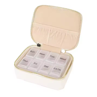 Vente chaude De Luxe Portable Multicolore Haute Capacité PU Matériel Voyage Pilulier Boîte À Bijoux avec Fermeture Éclair