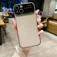Pour iPhone 14 Pro Translucide TPU Acrylique Grande Fenêtre Lentille Protecteur Couverture Transparente Téléphone Cas pour iPhone 15 16 Plus 13 12 11 Max