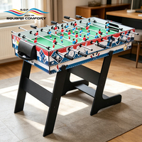 Table de jeux multifonction 4 en 1 S.Q.F pour enfants, table de billard miniature pliable, table de ping-pong, hockey sur air, baby-foot, table colorée, gain de place