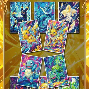 Tarjetas Decorativas con Diseño <span class=keywords><strong>de</strong></span> <span class=keywords><strong>Anime</strong></span> Japonés, Impresión Artística en Papel con Esquinas Cuadradas, Colección <span class=keywords><strong>de</strong></span> <span class=keywords><strong>Pikachu</strong></span>, Charizard y Pokémon - Product Image 5