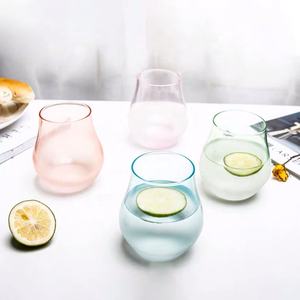 Summer Gradient Color 350ml Ligero Egg Cup Lovely Whisky Glass con mango para el hogar Vaso de chupito de vino - Product Image 3