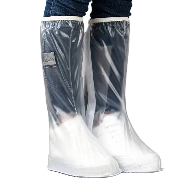 reusable outdoor sports anti slip PVC Overshoes transparent waterproof shoe rain shoes protector