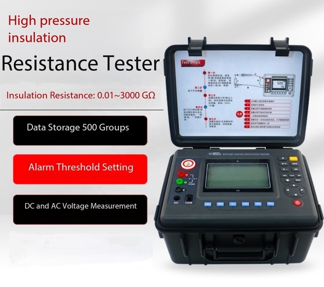 10KV/15KV Digital  Insulation resistance tester High-voltage resistance meter Measuring AC voltage 5000v