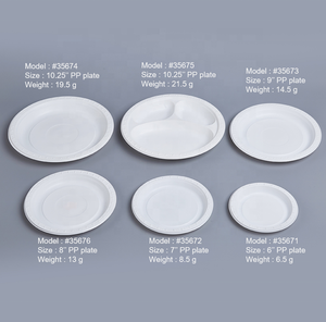 Assiettes jetables en PP rondes et rectangulaires en plastique 6''/7''/8''/9''/10.25'' Fabrication OEM <span class=keywords><strong>Prix</strong></span> bas Assiette blanche moderne Support - Product Image 2