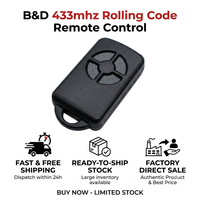 Télécommande de porte de garage B&D Tritran 433,92 MHz à code roulant, compatible avec B&D TB5 TB4 TB2 BD4 BD2 CAD615 CAD616 62730 62733 70241