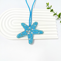Breloque de sac étoile de mer étincelante porte-bonheur, porte-clés de plage coloré en forme d'étoile de mer, pendentif de sac d'été