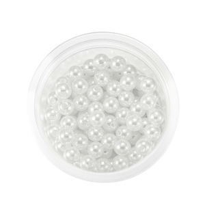 Perles en vrac Po Sheng 3-20mm, perles d'imitation acryliques blanches et beiges, rondes, à trou droit, accessoires de bijoux DIY - Product Image 3