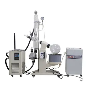 Évaporateur rotatif d'extraction d'huile essentielle de distillation de laboratoire avec pompe à vide et refroidisseur