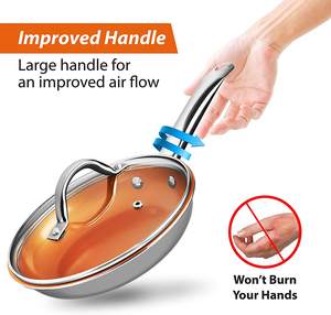 Olla y sartén <span class=keywords><strong>de</strong></span> cobre <span class=keywords><strong>para</strong></span> <span class=keywords><strong>cocina</strong></span> Juegos <span class=keywords><strong>de</strong></span> utensilios <span class=keywords><strong>de</strong></span> <span class=keywords><strong>cocina</strong></span> antiadherentes con revestimiento antiadherente <span class=keywords><strong>de</strong></span> cerámica - Product Image 3