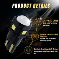Bombillas LED T10 W5W Canbus sin error, 10-30V, 6500K, blancas, para luces laterales de coche, luces interiores de techo, puertas, maletero y matrícula