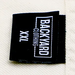 Label Cloth Custom Logo Tags High Density Stoff Damast für Kleidung Marke Kleidungs stücke Zubehör Hersteller