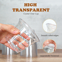 Gobelets jetables écologiques en PET transparent de 9 oz à fond plat de qualité alimentaire pour fruits, desserts, salades, pique-niques et emballages alimentaires pour fêtes