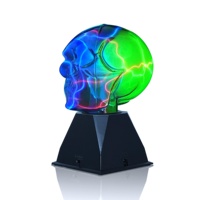 Lampe plasma personnalisée de haute qualité en forme de crâne, sensible au toucher et à commande vocale, pour cadeaux de fêtes