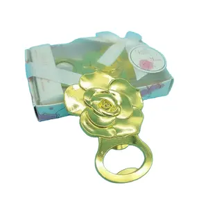 Wedding Favors Gold Rose Flower Design Bottle Opener