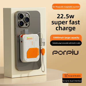 Xách tay công suất cao Ultra Slim Li-Polymer ngân hàng điện AC cắm 2-in-<span class=keywords><strong>1</strong></span> 15 Wát từ sạc không dây không thấm nước 10000mAh pd22.5w - Product Image 3