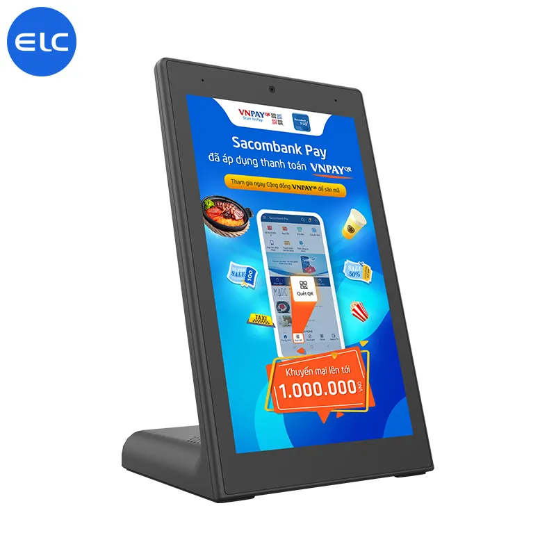L shape Capacitive touch screen Customer Feedback Evaluator Restaurant bank ordering RJ45 NFC pos desktop android tablet