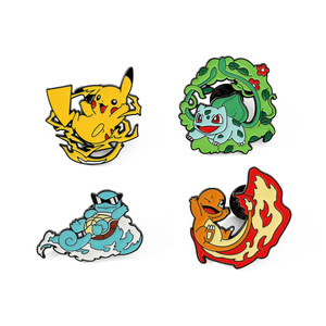 Épingle en émail personnalisée pour l'artisanat insigne en métal souple revers 3d personnalisé dessin animé monstre de poche Mon <span class=keywords><strong>Pikachu</strong></span> écureuil épingles dures bon marché - Product Image 1
