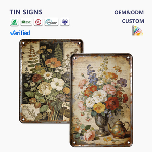 Letreros Metálicos Vintage con Diseños Florales y Botánicos, Decoración de Pared Retro para Hogar y Jardín, Personalizados OEM ODM - Product Image 1