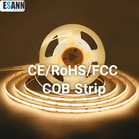 Bande lumineuse LED COB ESANN DC12V 320 LED/m, flexible, super lumineuse, blanc chaud 3000K, intérieur/extérieur